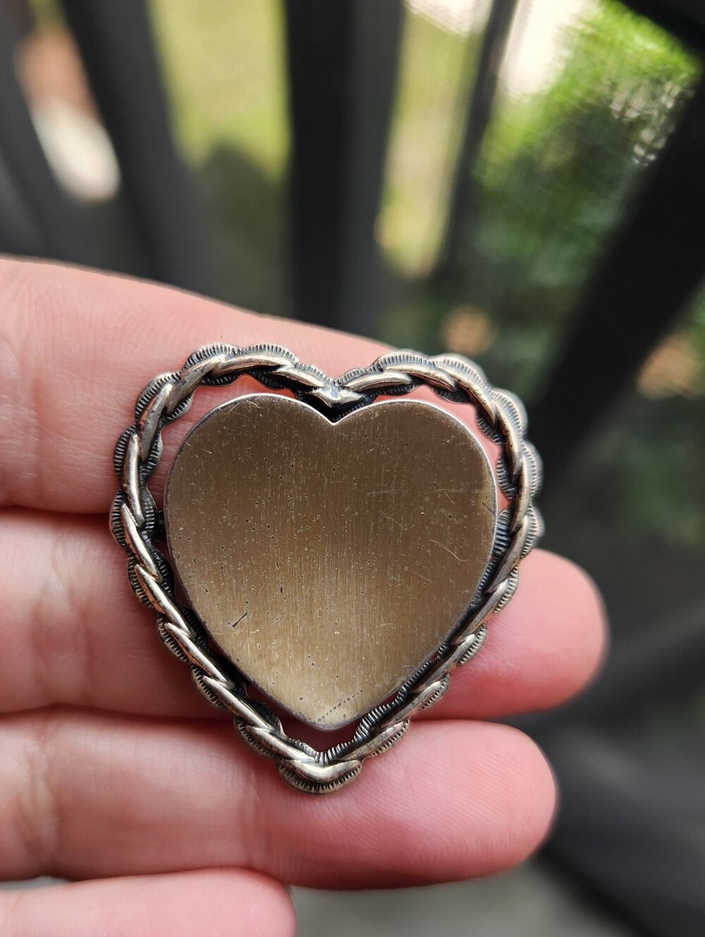 Handmade Sterling Silver 925 Vintage Rope Heart Pin Brooch Beau Sterling